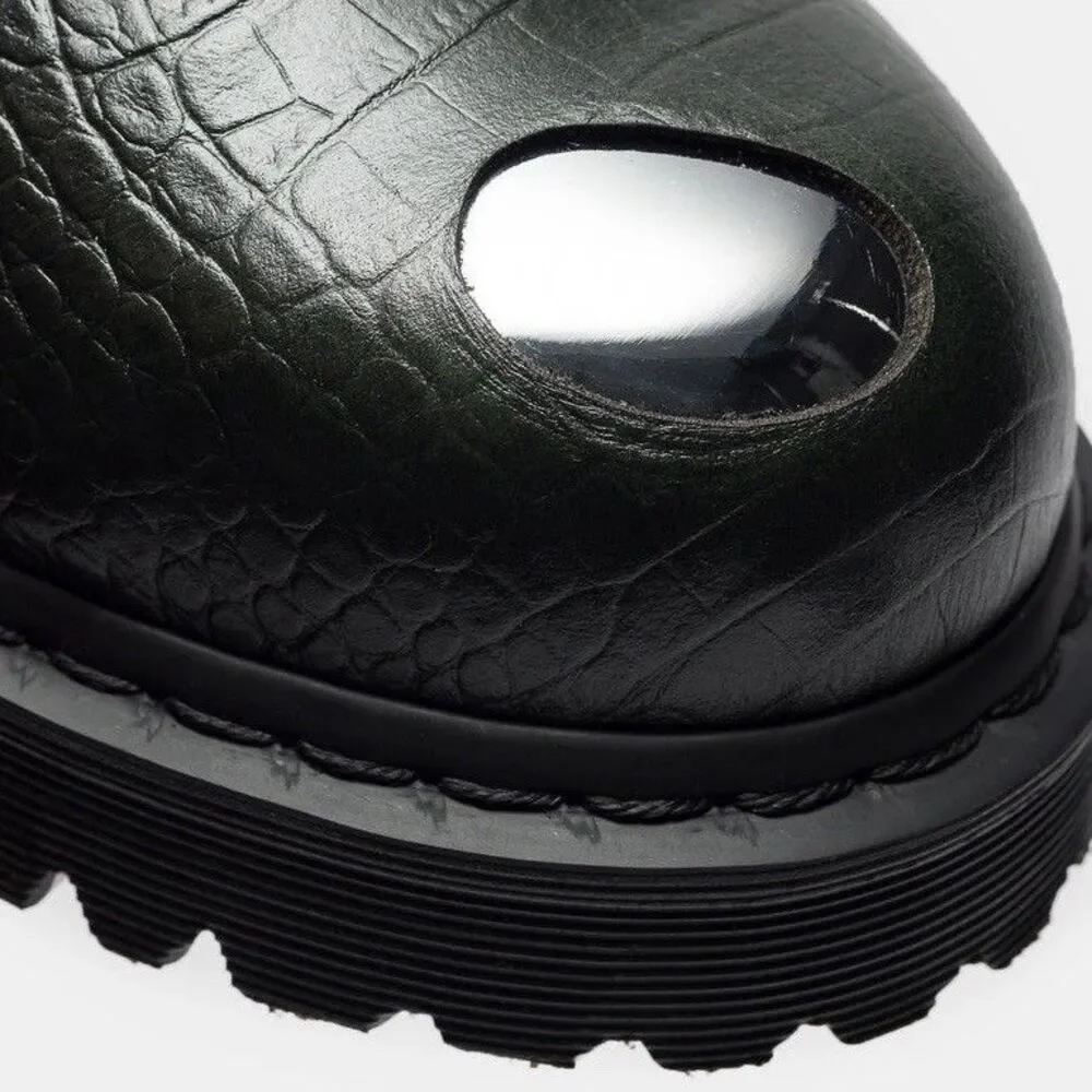 Dr Martens 1461 Bex Steel Toe Croc Embossed Leather Shoes